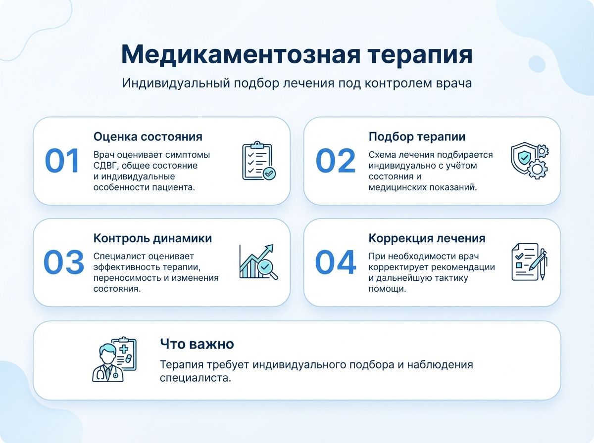 Лечение СДВГ в Оленевке у детей и взрослыхинфографика